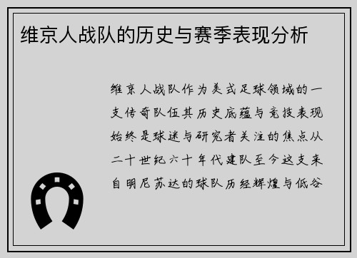 维京人战队的历史与赛季表现分析